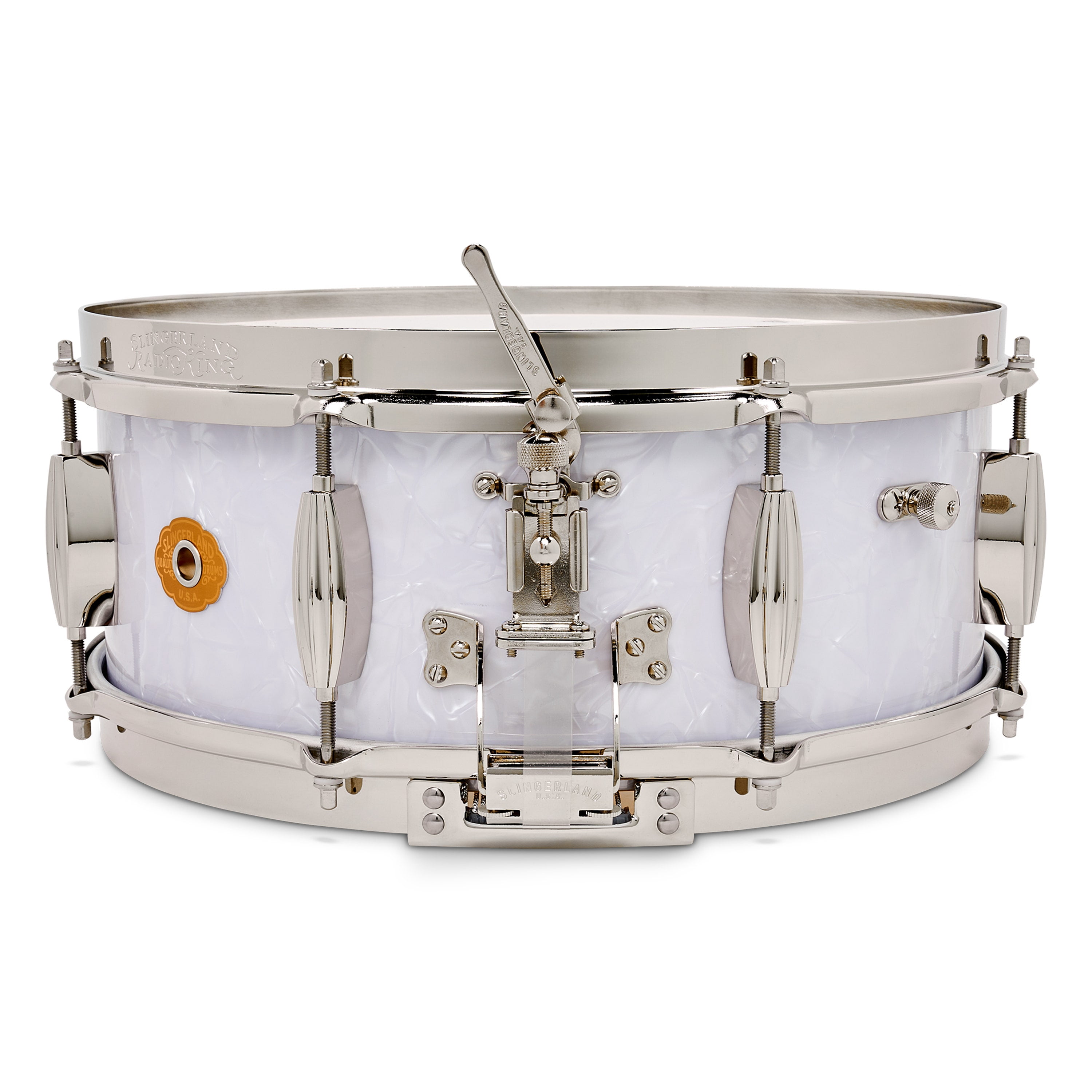 Slingerland Radio King Snare Drum, 5.5x14", White Marine Pearl