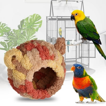 Xiying Small Pet Breeding Bed Hut Flannel Soft Velvet Nesting Shelter For Budgie Cockatiel Lovebird Canary Hamster Easy To Install Multi-Functional 1 Piece F