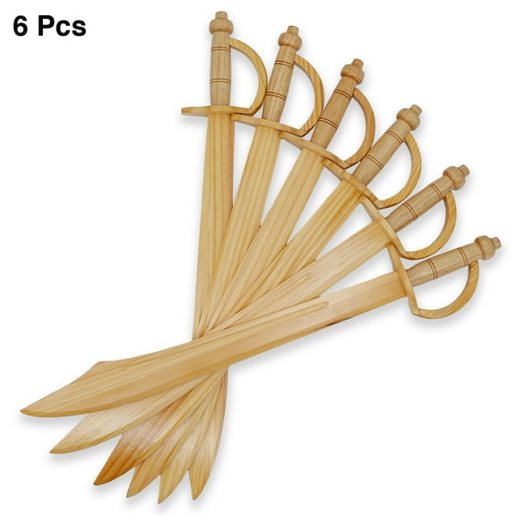Armory Replicas Spanish Main Buccaneer Steamed Beech Wood Pirate Sword - 6PC Set for Costumes & Play