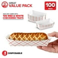 thumbnail image 2 of Paper Food Boats (100 Pack) Disposable Red and White Checkered Paper Food Trays - Eco Friendly Red Paper Food Trays 2 Lb - Serving Boat for Concession Food and Condiments, Paper Food Tray 4.5" x 2.75", 2 of 7
