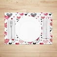 thumbnail image 5 of Valentine''s Day Placemats Set of 4 12x18 Inch Red Black Heart Romantic Table Place Mats Valentines Day Table Decoration for Indoor Outdoor Party Kitchen Dining Table, 5 of 5