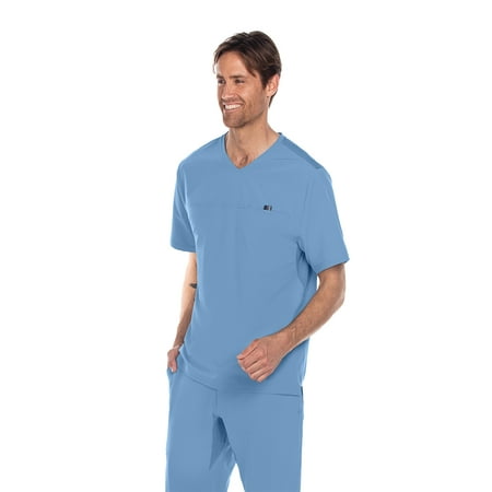 Barco One Wellness BWT010 Men s 1 Pocket High-Low Hem with Yoke Top Scrub Top Ciel Blue XS Barco One Wellness BWT010 Men s 1 Pocket High-Low Hem with Yoke Top Scrub Top Ciel Blue XS