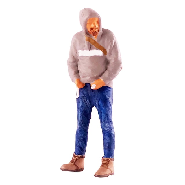 de personas en miniatura de resina 1/64, de juego de rol, colección de de conductor de motocicleta, gente pequeña para esce gris azul CUTICAT Figuras en miniatura