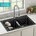 thumbnail image 3 of KRAUS Quarza 33” Drop-In / Undermount 50/50 Double Bowl Granite Kitchen Sink in Black Onyx, 3 of 8