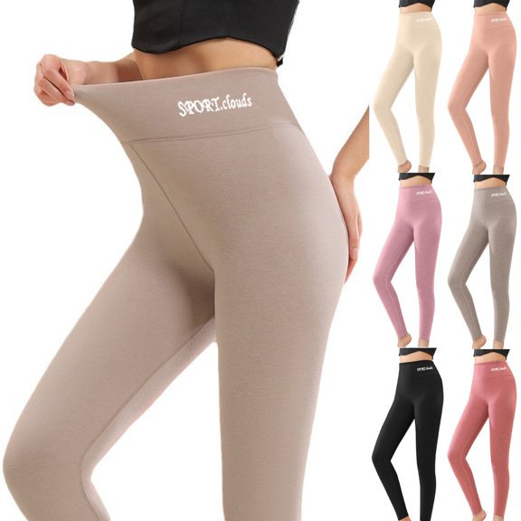 Women's Leggings Slim Fit Wool Silk Blend Stretch Tights Base Layer Pants Printed Winter Pants