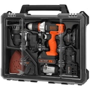 مثقاب لاسلكي Black+decker 20v، مجموعة أدوات كهربائية مكونة من 6 قطع، بطارية وشاحن متضمنان (bdcdmt1206kitc)