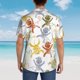 thumbnail image 4 of Fotbe Cartoon Monkey Camisa Hawaiana para Hombre Unisex – Camisa Casual de Verano con Botones de Manga Corta de Algodón y Lino,Small, 4 of 7