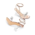 thumbnail image 3 of DREAM PAIRS Stiletto Bow Heels for Women Strappy Sparkly Rhinestone Square Toe Clear Crystal High Sandals for Party Wedding, 3 of 6