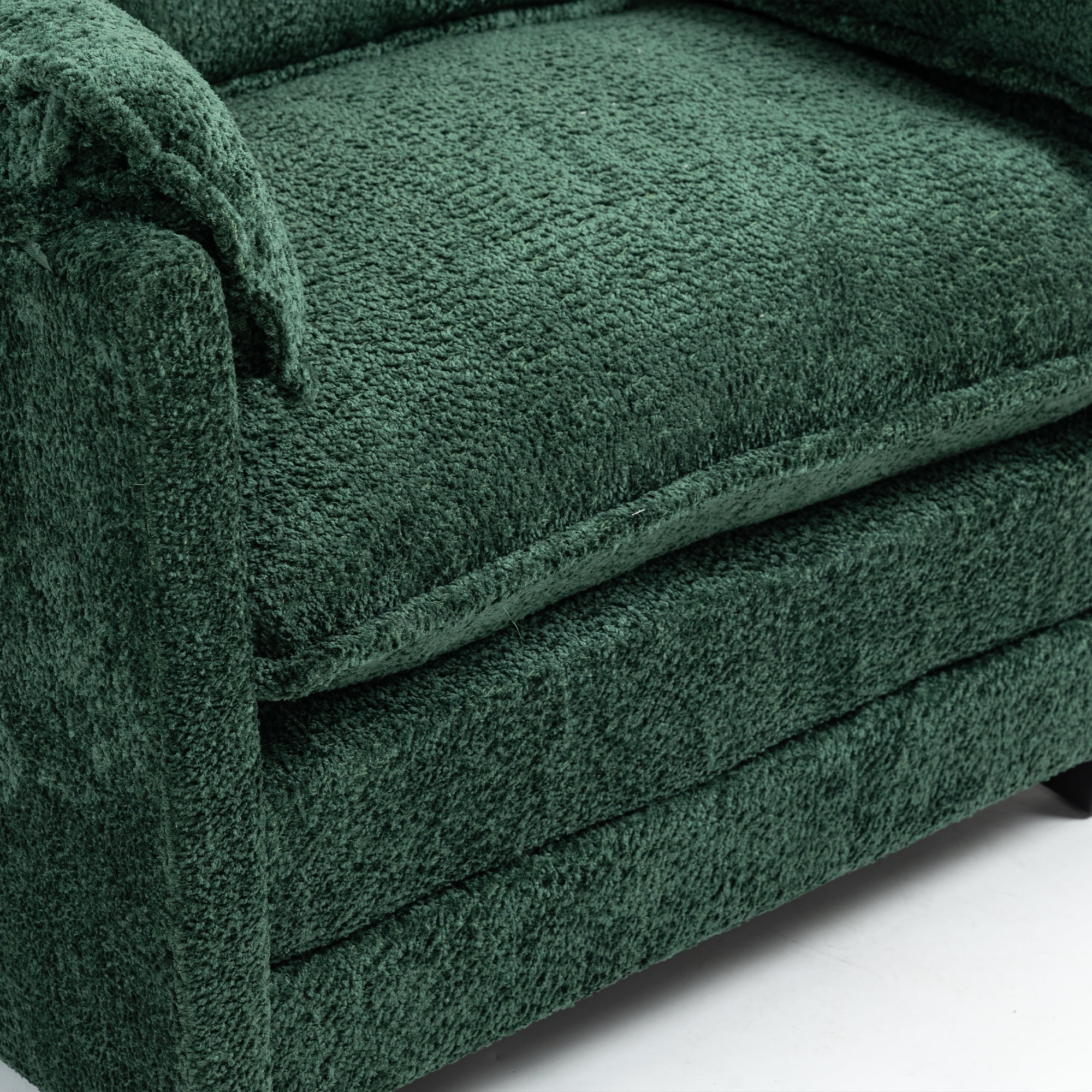 Leumius 55.32*39.76" Oversized Sofa Indoor,Portable ottoman,Boucle Single Sofa Bed with Wider seat,Double deep cushion,Strong wrapping of thick armrests for Living Room,Bedroom,Dark Green.
