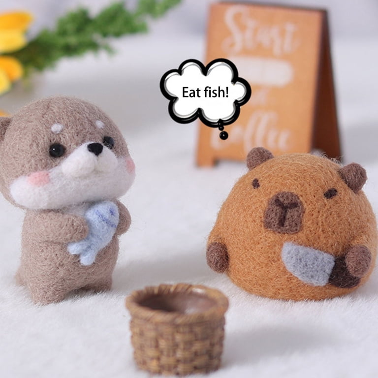 Zeiwohndc Needle Felting Set Capybara Felting Starter Kits with