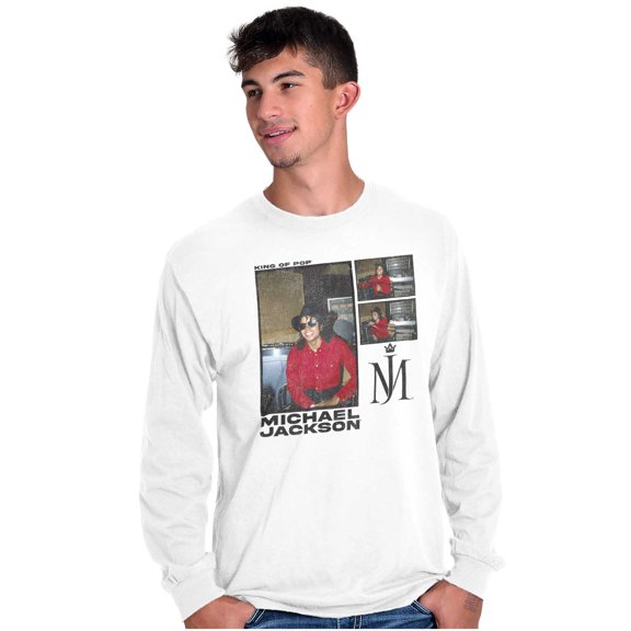 Michael Jackson Pop Studio Session Crew Neck Long Sleeve Graphic Tee Brisco Brands S