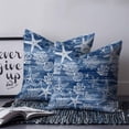 thumbnail image 2 of Navy Blue Coastal 20x20 Pillow Covers Set of 2, Summer Beach Ocean Coral Starfish Throw Pillow Covers Decorative Couch Cushion Case, Microfiber Square Pillowcases for Bedroom Car Living Room, 2 of 7