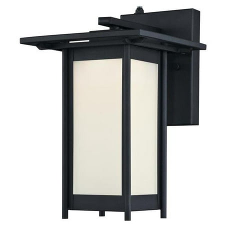 

Westinghouse Lighting 6361100 1 Light LED Wall Fixture with Dusk to Dawn Sensor & Frosted Glass Textured Black