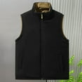 thumbnail image 4 of Donemore Men's Reversible Sleeveless Hooded Vest with Pockets, Lightweight Fleece Jacket for Outdoor Casual Office Wear, 4 of 5