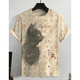 thumbnail image 2 of Camiseta de hombre con diseño de gato de anime, camiseta de manga corta con estampado 3D de dibujos animados, ropa de hombre, camiseta para hombre, camisetas casuales de uso diario vintage, 2 of 5