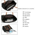 thumbnail image 5 of Tote Bag for Women Work 15.6 inch Canvas Shoulder Bags Computer Messenger Purse Teacher Handbag Office Briefcase - Black, 5 of 7