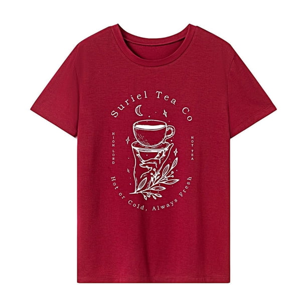 Camiseta para mujer, ropa de verano, camiseta básica femenina para el trabajo, oficina, uso diario Rojo