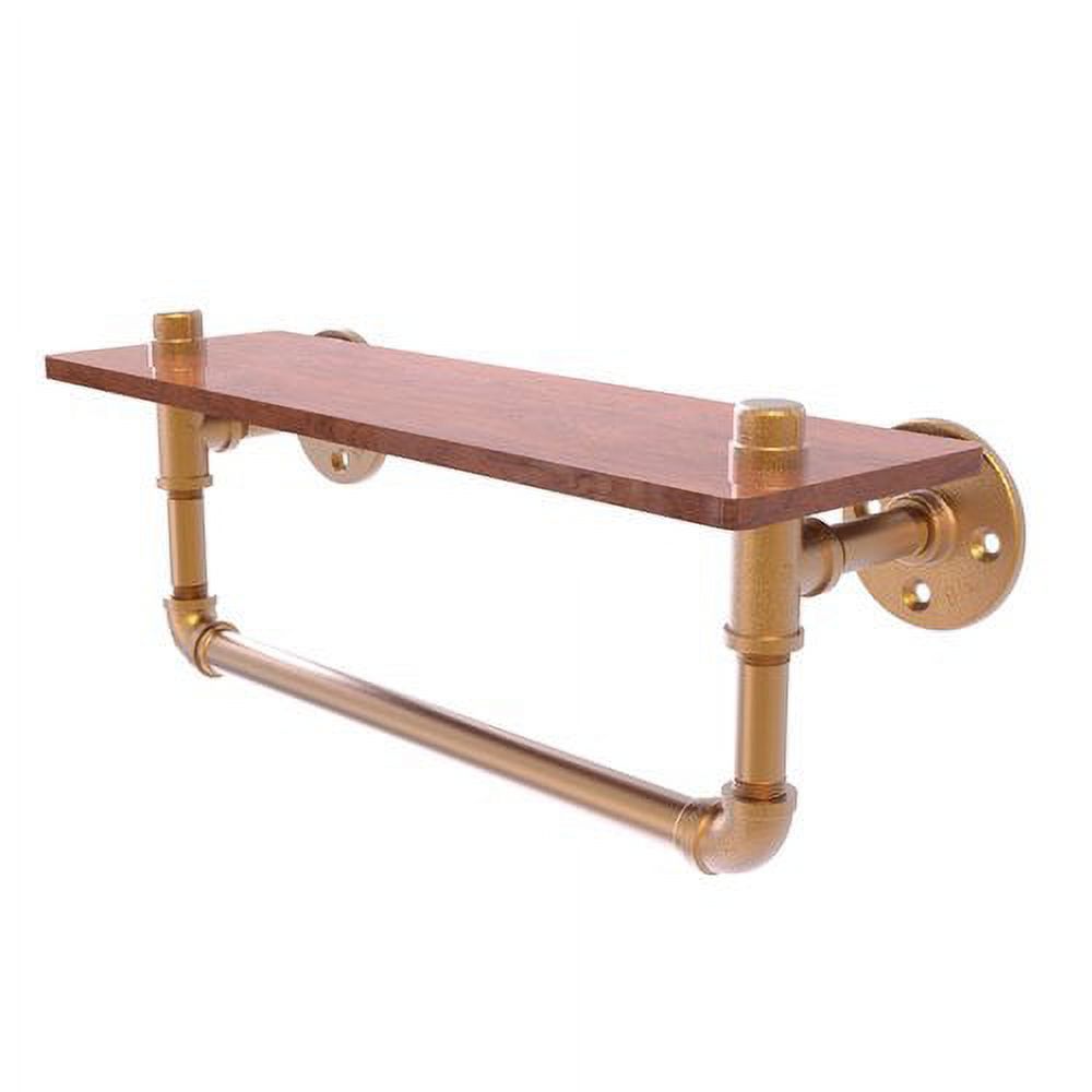 Allied Brass - Pipeline 16'' Ironwood Shelf with Towel Bar in Oil Rubbed Bronze - image 3 of 7