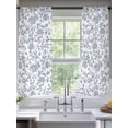 thumbnail image 3 of Sheer Curtains 72 Inches Long, Blue Flower Light Filtering Window Curtains for Living Room, Vintage Farmhouse Boho Leaf Spring Summer Rod Pocket Voile Sheer Curtain Drapes, 52"W x 72"L, 2 Panels, 3 of 8
