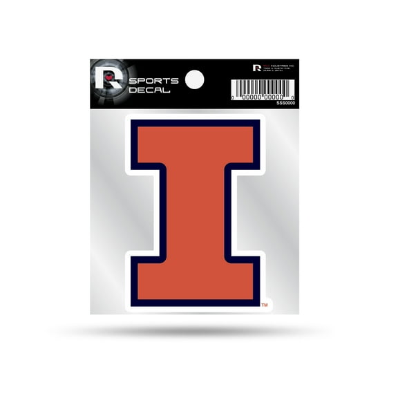 Illinois University 4"X4" Weeded Decal On Clear Backer