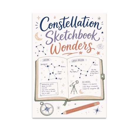 Constellation Sketchbook Wonders - Astronomy Enthusiast - 13x19 Poster Print