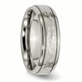 thumbnail image 4 of Titanium 7mm Grooved Edge Hammered and Polished Band Size 7, 4 of 6