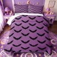 thumbnail image 2 of Manfei Halloween Bat Print Twin Quilt Set,Cartoon Skull Twin Coverlet Set,2pcs,1 Bedspread and 1 Pillowcase, 2 of 7