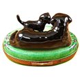 thumbnail image 2 of Black Labrador and Puppy Collectible Limoges Box Porcelain Figurine, 2 of 3