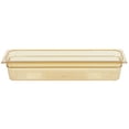 thumbnail image 1 of Rubbermaid FG240P00AMBR 1/2 Size Long Amber High Heat Plastic Food Pan - 4" Deep, 1 of 4