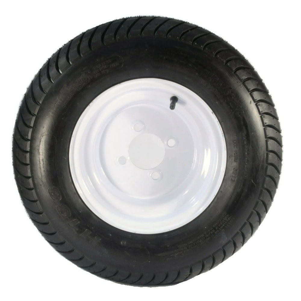 Trailer Tire On Rim 20.5 X 8 X 10 205/65-10 20.5X8.0-10 4 Lug Wheel White - Walmart.com Trailer Tire 20.5 X 8.0 - 10
