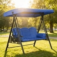 thumbnail image 4 of Swing Canopy Replacement Waterproof Swing Top Cover -Outdoor 3 Seater orch Swing Seat Canopy Cover for Garden Patio, Summer Shade Structure (Swing Not Included / 75"x47"x7.8"), 4 of 9