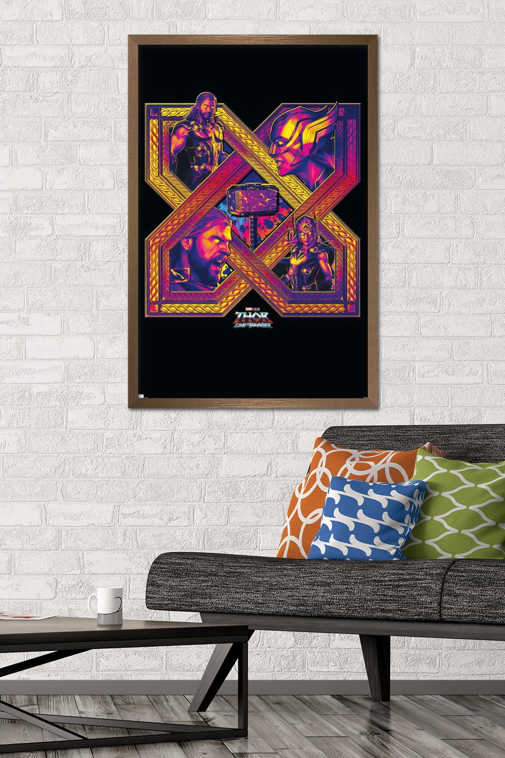 Marvel Thor: Love and Thunder - Cross Wall Poster, 22.375" x 34" Framed