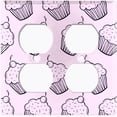 thumbnail image 2 of Metal Light Switch Wall Plate Outlet Cover (Cupcake Sprinkles Dessert Treat Pink Pattern - Double Duplex), 2 of 2