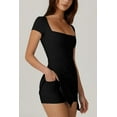 thumbnail image 3 of Gamvdout Womens Square Neck Tennis Dress Short Sleeve Built in Shorts Golf Athletic Dress, 3 of 6