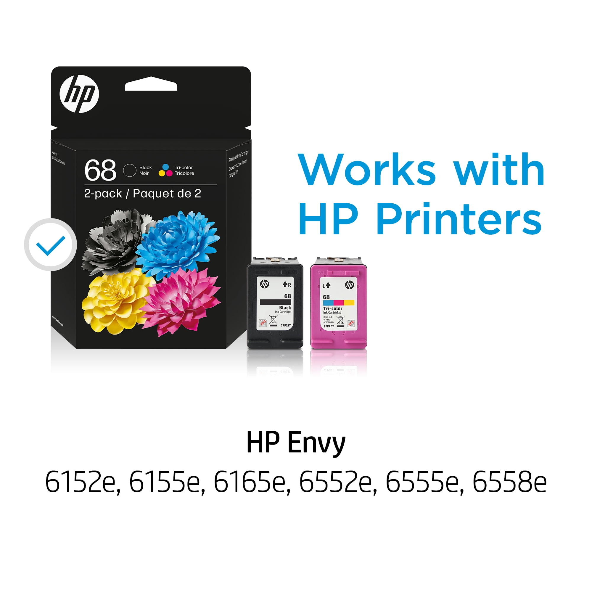 HP 68 Black/Tri-color Original Ink Cartridge2-pack