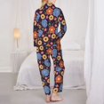 thumbnail image 3 of Pajama Sets for Women 2 Pcs, hand drawn flowers_A Button Down Long Sleeve Sleepwear Lounge PJ Sets, 3 of 6