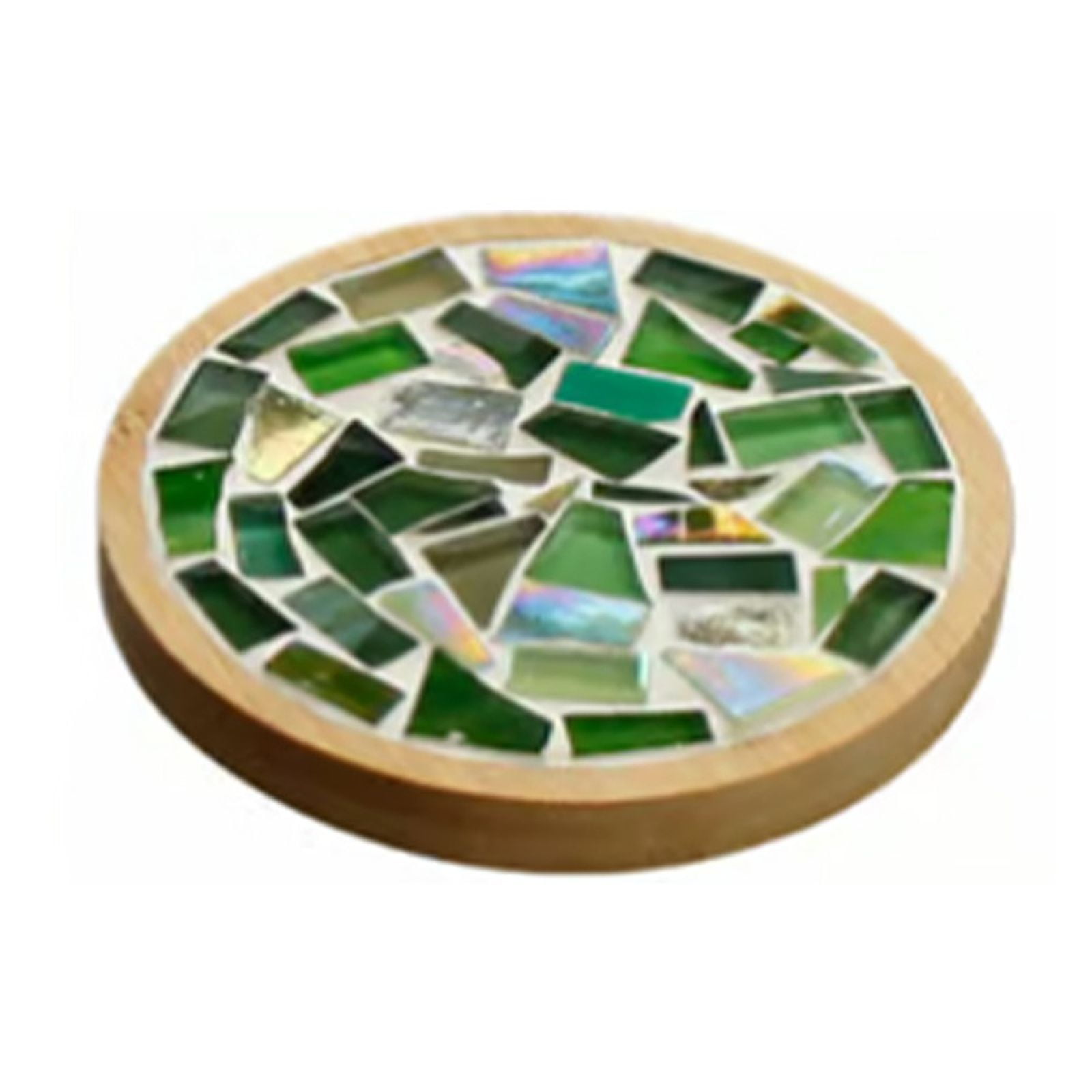 2 Sets DIY Mosaic Tile Kits for Adults - Mixed Color Glass Mosaic Crafts with 2 Wooden Coasters, Stained Glass Art Supplies for Beginners, Women & Kids - Home Decor & Handmade Gift Idea