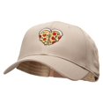 thumbnail image 2 of Heart Shaped Pizza Embroidered Solid Cotton Twill Low Profile Snap Cap - Khaki OSFM, 2 of 5