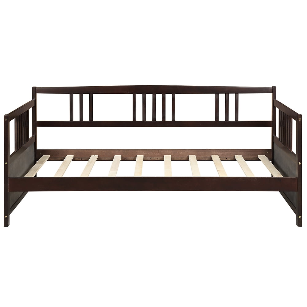 Modern Solid Wood Daybed, Multifunctional Day Bed Frame, Twin/Espresso
