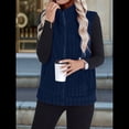 thumbnail image 4 of Chaleco Acolchado Sin Mangas para Mujer, Chaqueta con Cremallera, Abrigo de Moda para Otoño y . Azul Oscuro XL, 4 of 8