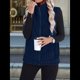 thumbnail image 4 of Chaleco Acolchado Sin Mangas para Mujer, Chaqueta con Cremallera, Abrigo de Moda para Otoño y . Azul Oscuro XL, 4 of 8
