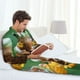 thumbnail image 5 of Balery Tree Frog Sitting On Sunflowes Pijama para Hombre de Dos Piezas con Manga Larga, Conjunto de Dormir y Descanso Suave con Bolsillos-X-Large, 5 of 6