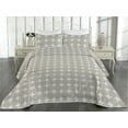 thumbnail image 2 of Ambesonne Geometric Quilted Bedspread Set 3 Pcs, Round Pattern with Stripe, King, Pearl Charcoal Grey, 2 of 4