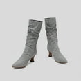 thumbnail image 7 of enyan Womens Boots Mid Calf Womens Knee High Boots Pointed Toe Suede Boots Chunky Heel Slouchy Shoes Tall Fall 2025 Side Zipper D,Size 5.5, 7 of 7