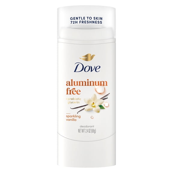Dove Deodorant Stick for 72 Hour Odor Protection Sparkling Vanilla Aluminum Free, 2.4 oz