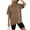 5579-BROWN, variant on TEMOFON Vintage Washed Tops for Women Short Sleeve Cotton Casual Shirts Crew Neck Gray Baggy Women Tees L
