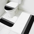 thumbnail image 3 of Black White Striped Bath Mat 3 Piece Bathroom Rug Set, Modern Abstract Art Aesthetics Non Slip Bath Rug Contour Mat and Toilet Lid Cover, Absorbent Shower Mats Soft Bath Rugs and Mats Sets, 3 of 8