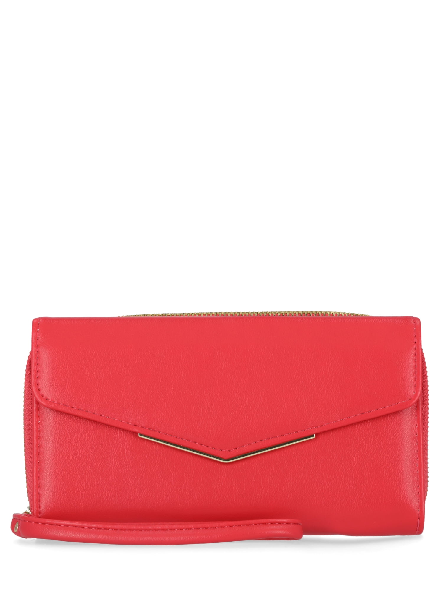 Time and Tru Women's Ainsley Bulk Clutch Wallet Vinyl Coral