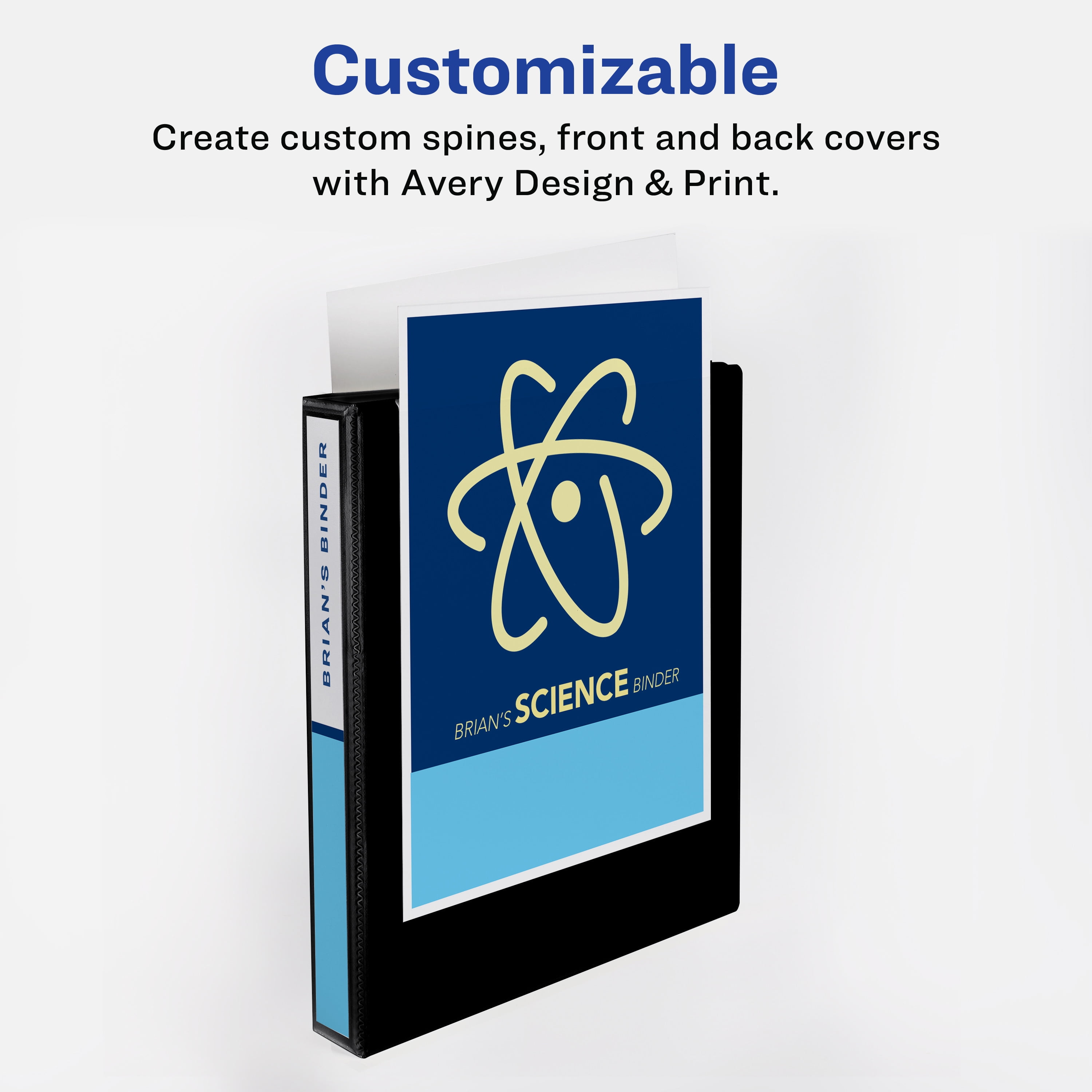 Avery® Showcase Standard View 3 Ring Binders, 1" Slant Rings, 250-Sheet Capacity, 1.4 inch Wide Spine, White Binders, Ideal for Lightweight Organization and Occasional Referencing (4-Pack of 22343)