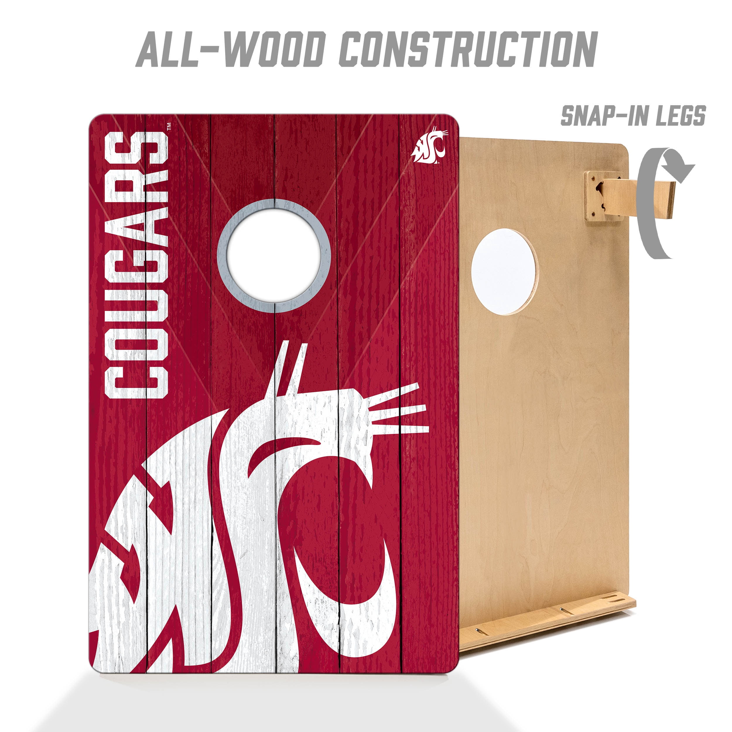 YouTheFan NCAA Washington State Cougars 2' x 3' Cornhole Game No Bags